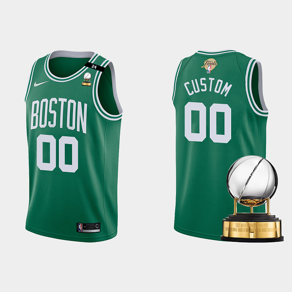 Men's Boston Celtics 2022 Eastern Conference Champions Custom Kelly Green Icon Jersey Kelly Green