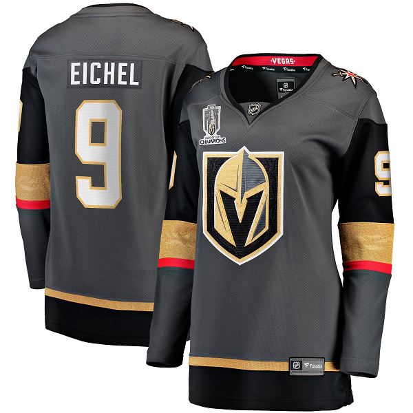 Women's Vegas Golden Knights #9 Jack Eichel Fanatics Branded Black 2023 Stanley Cup Champions Alternate Breakaway Player Jersey