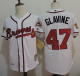 Mitchell And Ness 1995 Atlanta Braves #47 Tom Glavine White Throwback Stitched MLB Jersey