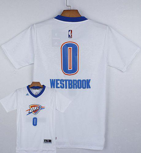 Men's Oklahoma City Thunder #0 Russell Westbrook White Pride Stitched NBA Jersey