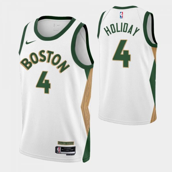 2023-24 City Edition Boston Celtics #4 Jrue Holiday White Swingman Jersey