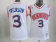 Philadelphia 76ers #3 Allen Iverson White Throwback Stitched Youth NBA Jersey