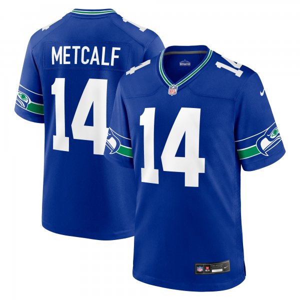 Men's Seattle Seahawks DK Metcalf Nike Royal Throwback Player Game Jersey