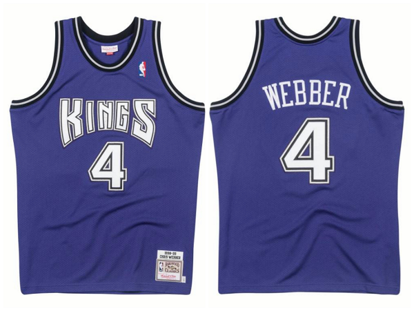 Men's Sacramento Kings #4 Chris Webber Mitchell & Ness 1998-99 Purple Stitched NBA Jersey