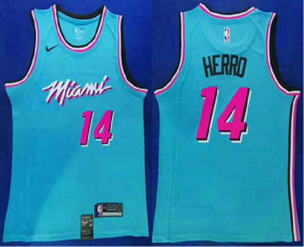 Men's Miami Heat #14 Tyler Herro Light Blue 2019 Nike Swingman Stitched NBA Jersey