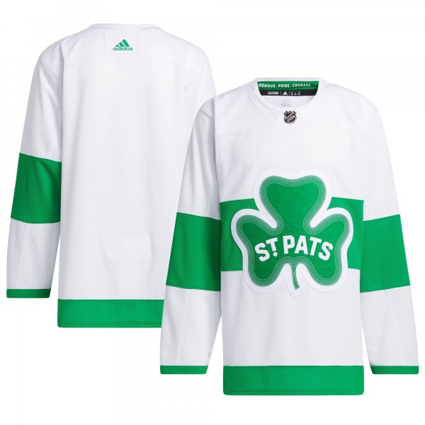 Men's Toronto Maple Leafs  adidas White St. Patricks Alternate Primegreen Jersey