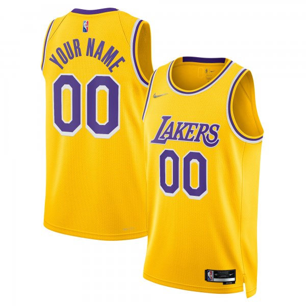 Men's Los Angeles Lakers Nike Gold 2021/22 Diamond Swingman Custom Jersey - Icon Edition