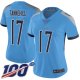 Women's #17 Ryan Tannehill Limited Light Blue NFL Tennessee Titans Alternate 100th Season Vapor Untouchable Jersey