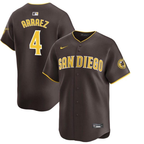 Men's San Diego Padres #4 Luis Arraez Nike Red Away Limited Player Jersey