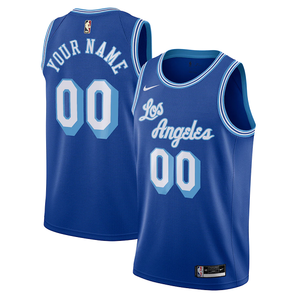 Men's Nike Los Angeles Lakers Blue 2021 Hardwood Classics Swingman Custom NBA Jersey