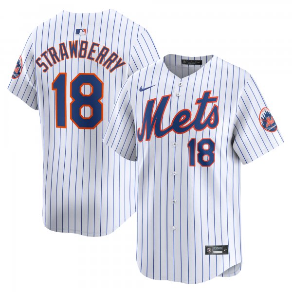 Men's New York Mets Darryl Strawberry Nike White Home Limited Player Jersey