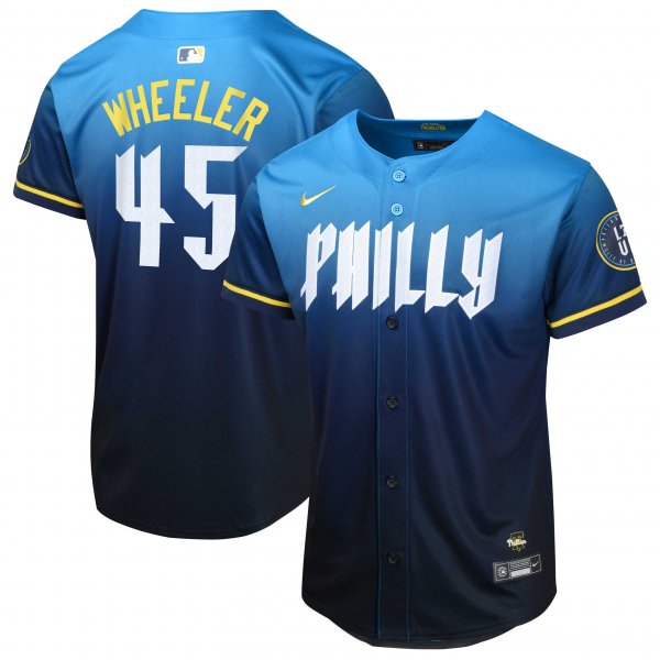 Youth Philadelphia Phillies Zack Wheeler Nike Blue 2024 City Connect Limited Player Jersey