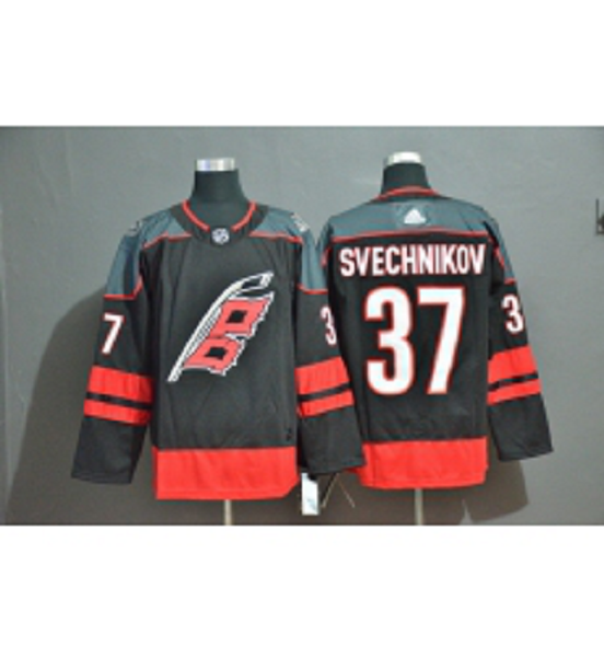 Men's Carolina Hurricanes 37 Andrei Svechnikov Black Adidas NHL Jersey