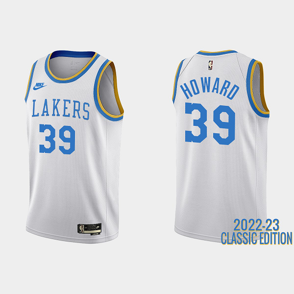 Men's Los Angeles Lakers #39 Dwight Howard 2022-23 Classic Edition White NBA Jersey