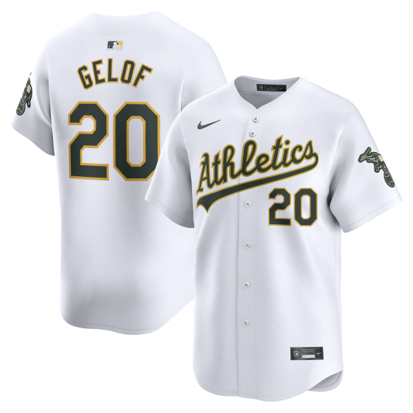 Youth Oakland Athletics Zack Gelof Nike White Home Limited Player Jersey