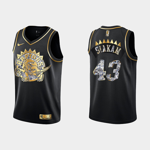 Men's Toronto Raptors 2022 NBA Playoffs Pascal Siakam #43 Diamond Edition Retro Logo Black Jersey