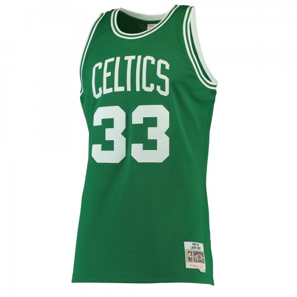 Men's Boston Celtics Larry Bird Mitchell & Ness Kelly Green Hardwood Classics Swingman Jersey