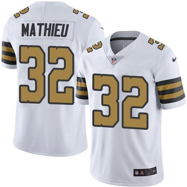 Men's New Orleans Saints #32 Tyrann Mathieu White Color Rush Limited Stitched Jersey