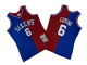 Men's Mitchell and Ness Philadelphia 76ers #6 Julius Erving 1982-83 Stitched Blue and Red  NBA Jersey