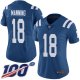 Women's Indianapolis Colts #18 Peyton Manning Royal Blue Team ColorStitched NFL 100th Season Vapor Limited Jersey