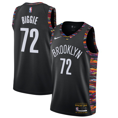 Men's Nike Brooklyn Nets #72 Biggie Black Swingman Music Edition NBA Jersey