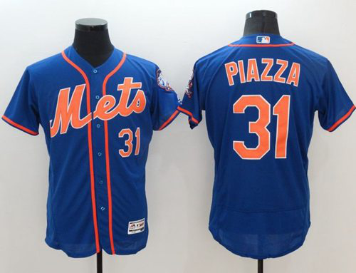 New York Mets #31 Mike Piazza Blue Flexbase Collection Stitched MLB Jersey