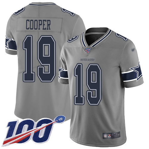 Dallas Cowboys #19 Amari Cooper Gray Men's Stitched NFL Limited Inverted Legend 100th Season Jersey