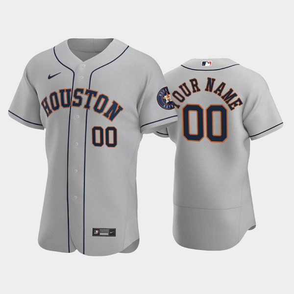 Men's Houston Astros Custom 2020 Road Gray Flex Base MLB Jersey