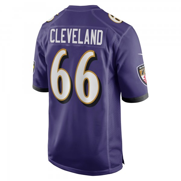 Men's Baltimore Ravens Ben Cleveland Nike Purple Game Jersey