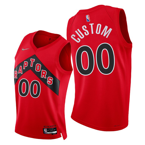 Men's Toronto Raptors #00 Custom 2021-22 75th Diamond Anniversary Red Icon Edition NBA Jersey