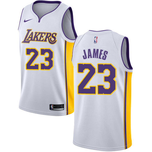 Nike Los Angeles Lakers #23 LeBron James White Women's NBA Swingman Association Edition Jersey