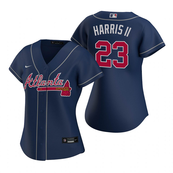 Women's Atlanta Braves #23 Michael Harris II Navy MLB Jersey