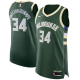 Nike Men's Milwaukee Bucks #34 Giannis Antetokounmpo Green Icon Edition NBA Jersey