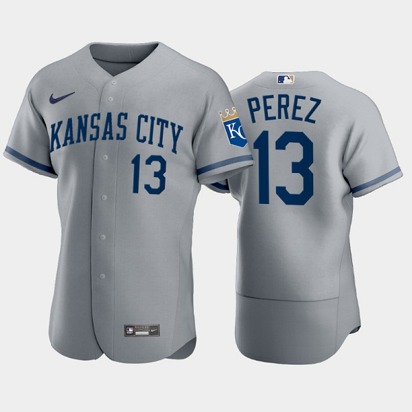 Men's Salvador Perez #13 Kansas City Royals 2022 Gray MLB Jersey