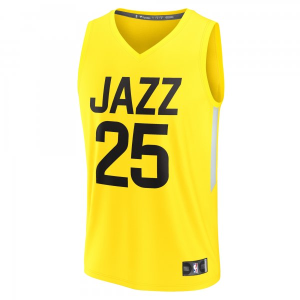 Men's Utah Jazz Micah Potter Fanatics Yellow Fast Break Player Jersey - Icon Edition