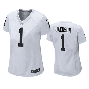 Women's Las Vegas Raiders #1 DeSean Jackson White Game Jersey