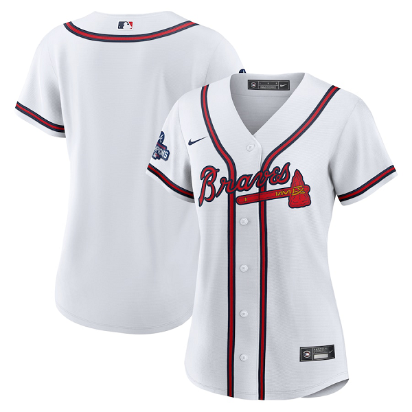 Women's Atlanta Braves Nike 2021 World Series Champions Replica White Jersey