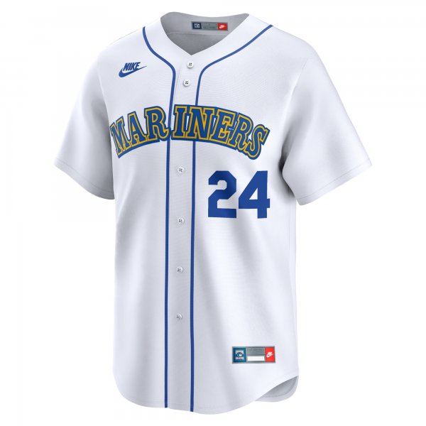 Men's Seattle Mariners Ken Griffey Jr. Nike White Throwback Cooperstown Limited Jersey