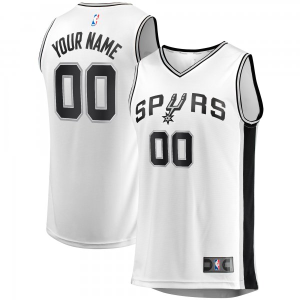 Men's San Antonio Spurs Fanatics White Fast Break Custom Replica Jersey - Association Edition