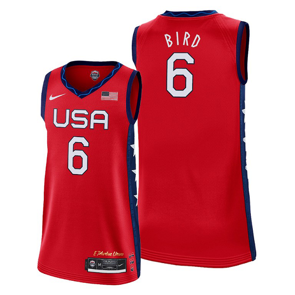 USA Women's Basketball #6 Sue Bird 2021 Tokyo Olympics Red Stitched Away Jersey