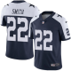 Men's Nike Dallas Cowboys #22 Emmitt Smith Navy Blue Thanksgiving Stitched NFL Vapor Untouchable Limited Throwback Jersey