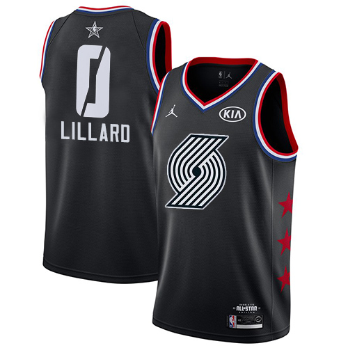 Nike Portland Trail Blazers #0 Damian Lillard Black Youth NBA Jordan Swingman 2019 All-Star Game Jersey