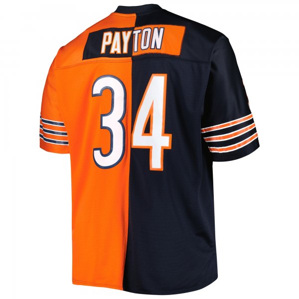 Men's Chicago Bears Walter Payton Mitchell & Ness Navy/Orange Big & Tall Split Legacy Retired Player Replica Jersey