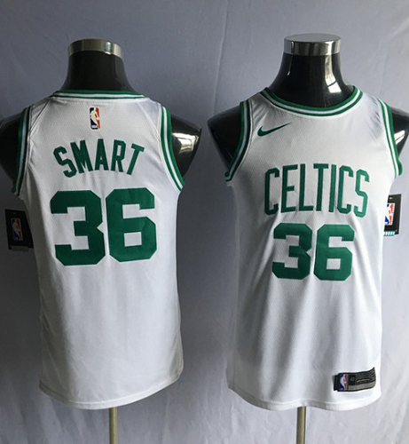 Men's Nike Boston Celtics #36 Marcus Smart White Swingman Association Edition NBA Jersey