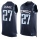 Nike Tennessee Titans #27 Eddie George Navy Blue Team Color Men's Stitched NFL Limited Tank Top Jersey