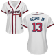 Atlanta Braves #13 Ronald Acuna Jr. White Home Women's Stitched MLB Jersey