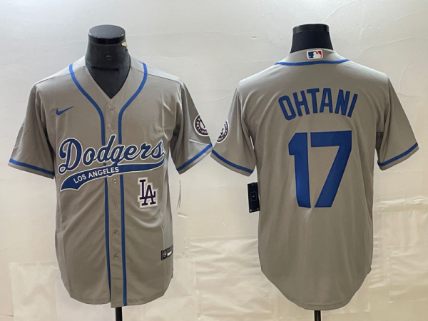 Men's Los Angeles Dodgers #17 Nike Grey Shohei Ohtani Ohtani Jersey