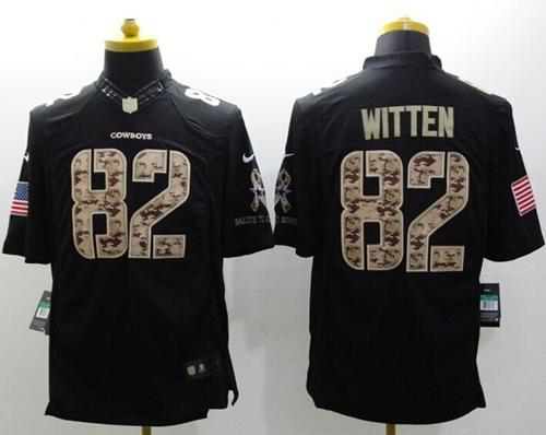 Nike Dallas Cowboys #82 Jason Witten Black Men's Stitched NFL Limited Salute to Service Jersey