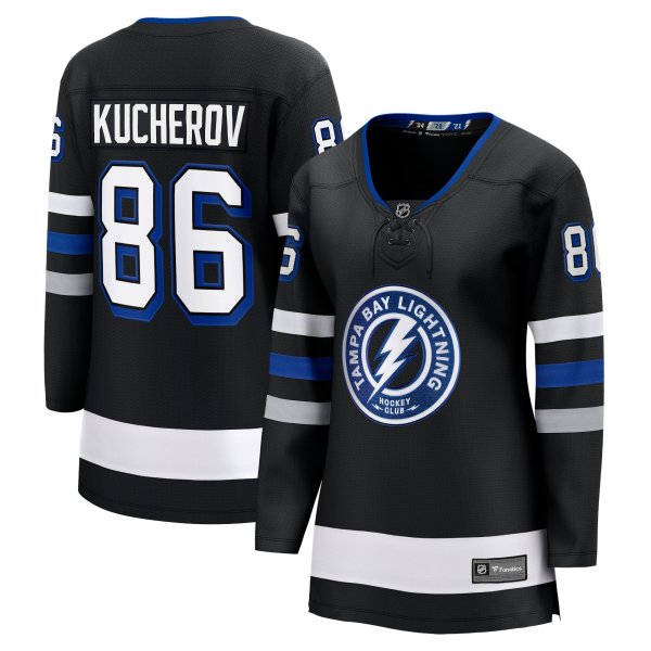 Women's Tampa Bay Lightning Blank #86 Nikita Kucherov Black Alternate Premier Breakaway Player Jersey