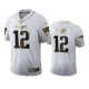 New England Patriots #12 Tom Brady White Men's Stitched NFL Limited Golden Edition Jersey